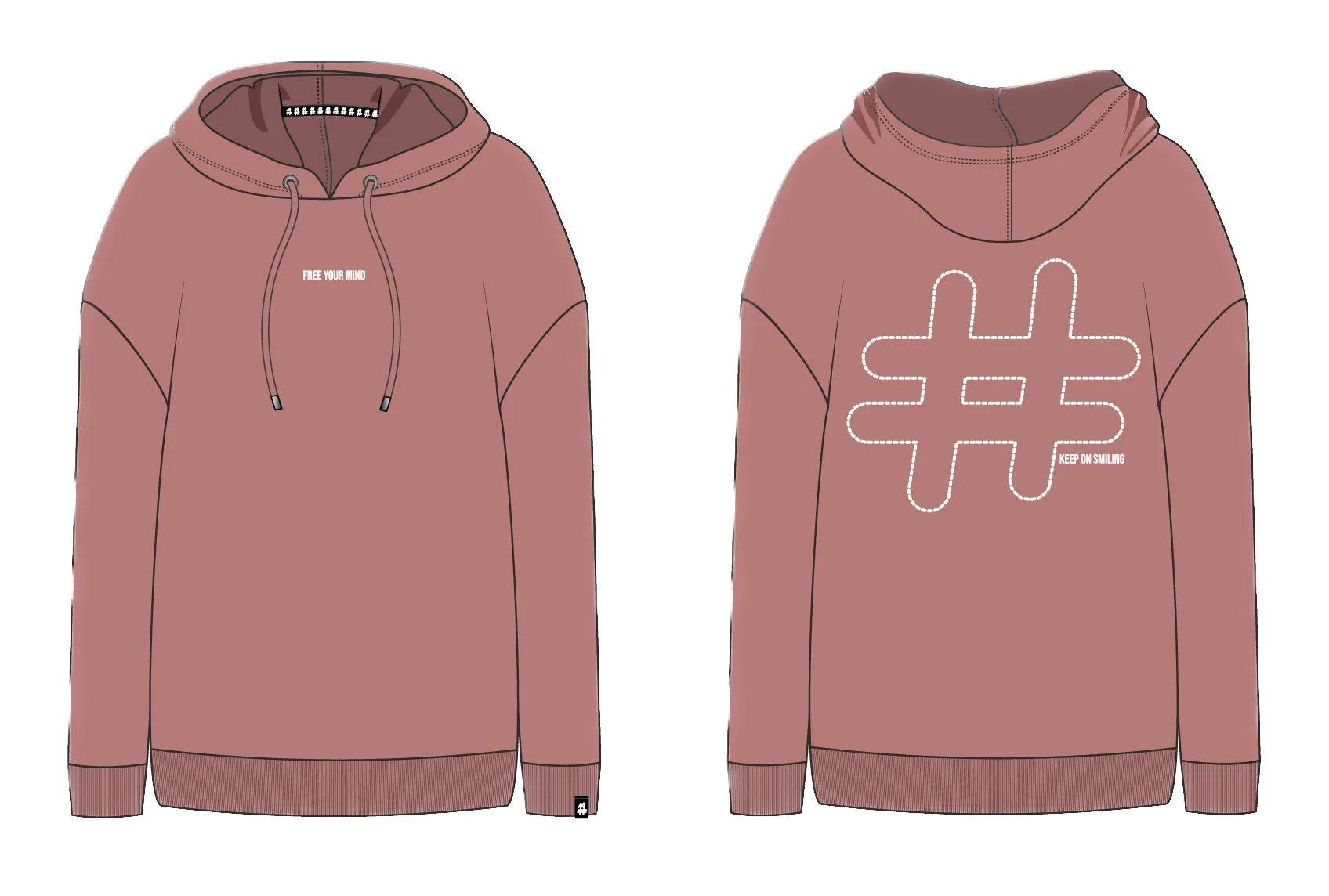 #19 Hoodie OVERSIZE "HASHTAG" - versch. Farben