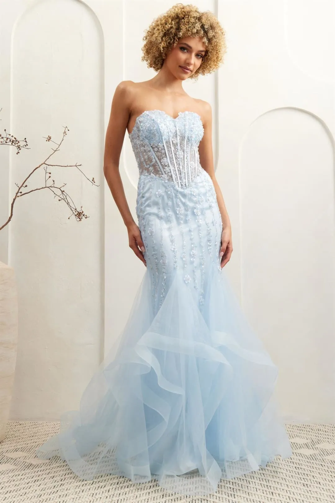 Formal Dress Sweetheart Layered Ruffles Gown By Amelia Couture 8002