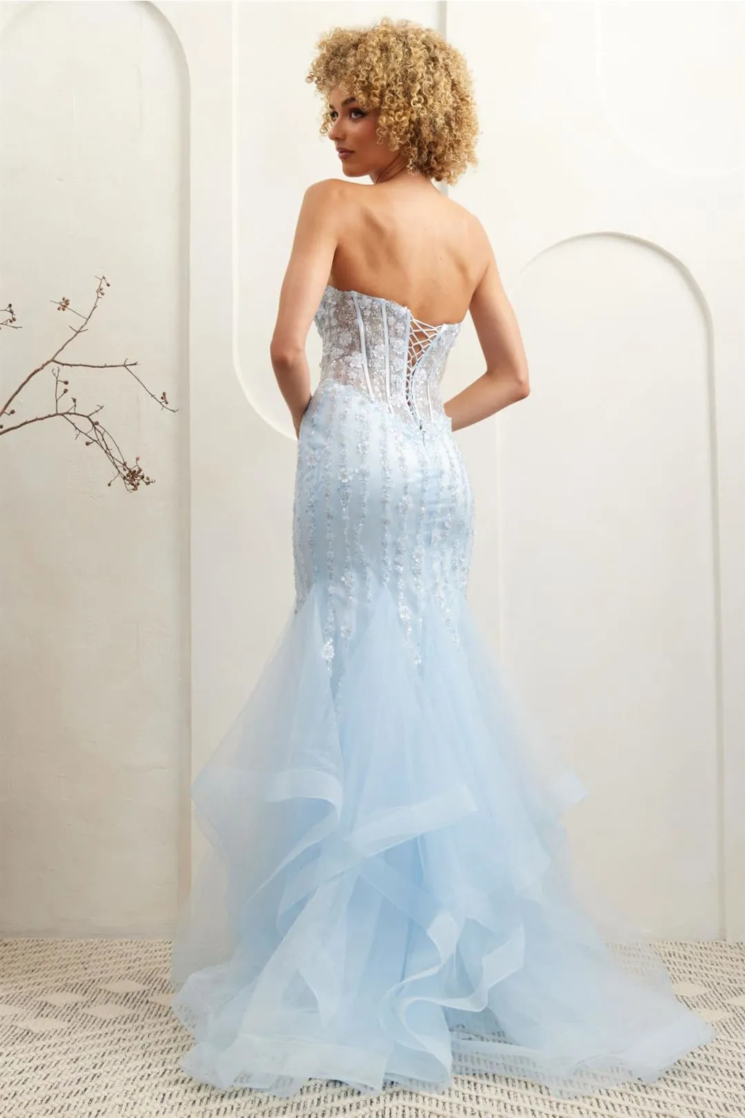 Formal Dress Sweetheart Layered Ruffles Gown By Amelia Couture 8002