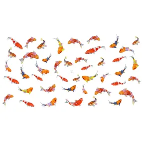 "Koi" Handprinted scarf - off white